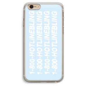 Hotline bling blue: iPhone 6 Plus / 6S Plus Transparant Hoesje