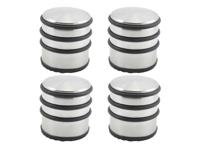 4x GS deurstopper - Ø7,5 x 8 cm - 1 kg - RVS
