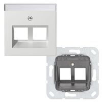 Gira Systeem55 RJ45 inbouwset met draagframe en inzetplaat zuiverwit glanzend
