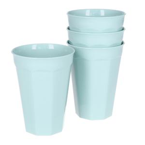 Verjaardag/kinder/camping drink bekers - 4x stuks - 300 ML - mintgroen - kunststof - onbreekbaar