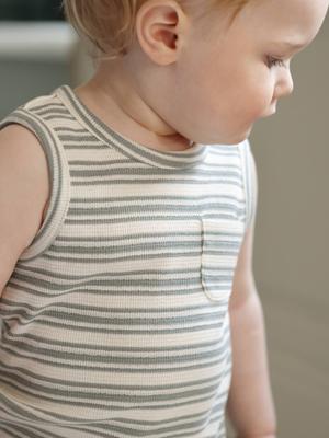 Gestreept hemdje voor babyjongens van biologisch katoen wit, gestreept