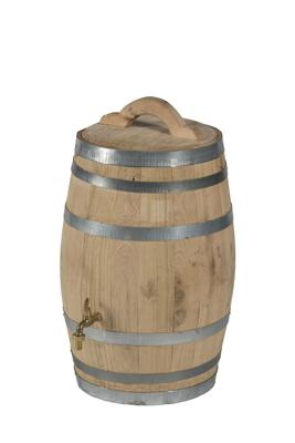 Regenton 50 liter nieuw met verchroomde kraan losse deksek handvat - Vatenhandel stijf