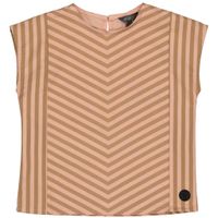 LEVV Little Meisjes blouse - Eleke - Taupe streep - thumbnail