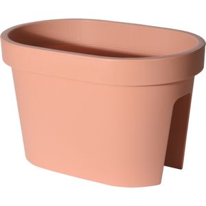 Balkon plantenpot/bloempot terra cotta 40 x 25 cm ovaal van kunststof