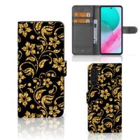 Samsung Galaxy M54 Hoesje Gouden Bloemen