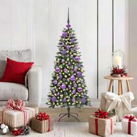 Kunstkerstboom met 150 LED Groen 120 cm PVC en Plastic en Staal