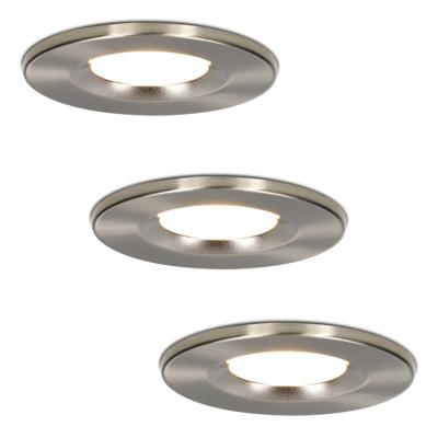 Set van 3 Venezia LED inbouwspots - 6 Watt 650 lumen - 2700K warm wit - Dimbaar - Rond - IP65 waterdicht - RVS - Voor binnen, buiten en badkamer