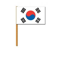 Luxe zwaaivlaggen Zuid Korea 30 x 45 cm op houten stokje   -