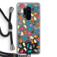 Kleurrijke katten: OnePlus 8 Pro Transparant Hoesje met koord