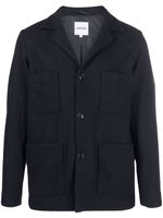 ASPESI notched-collar wool shirt jacket - Bleu - thumbnail