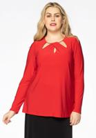 Yoek Shirt relax cut-out | Rood | Maat 50/52