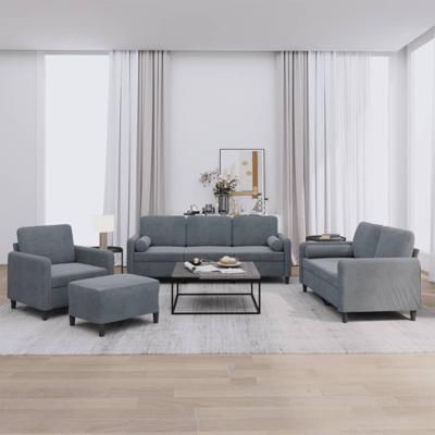 4-delige Loungeset met kussens fluweel donkergrijs