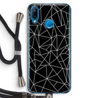 Geometrische lijnen wit: Huawei P20 Lite Transparant Hoesje met koord