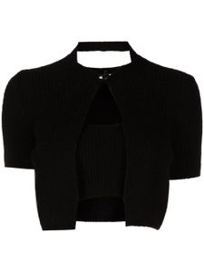 Alexander Wang haut crop à effet superposé - Noir