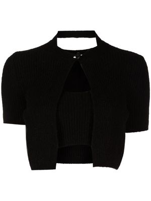 Alexander Wang haut crop à effet superposé - Noir