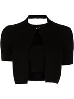 Alexander Wang haut crop à effet superposé - Noir