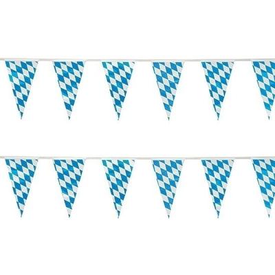 Beieren Oktoberfest vlaggenlijn - 2x - blauw/wit - 10 meter - kunststof - vlaggetjes versieringen