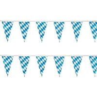 Beieren Oktoberfest vlaggenlijn - 2x - blauw/wit - 10 meter - kunststof - vlaggetjes versieringen