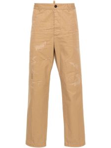 DSQUARED2 pantalon en coton à coupe droite - Marron