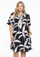 Yoek Jurk met kraag PALM TREE | Blauw | Maat 54/56