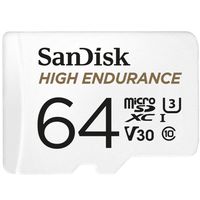 SanDisk MicroSDHC High Endurance 64GB incl SD adapter Micro SD-kaart Wit - thumbnail