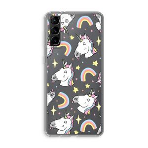 Rainbow Unicorn: Samsung Galaxy S21 Plus Transparant Hoesje