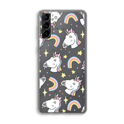 Rainbow Unicorn: Samsung Galaxy S21 Plus Transparant Hoesje