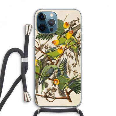 Carolinaparkiet: iPhone 12 Pro Max Transparant Hoesje met koord