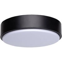 LED Plafondlamp - Aigi Santi - Opbouw Rond 12W - Helder/Koud Wit 6500K - Mat Zwart Aluminium