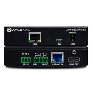 Atlona AT-UHD-EX-100CE-RX 4K HDMI/HDBaseT Receiver met Ethernet Pass Through en PoE - 100 meter