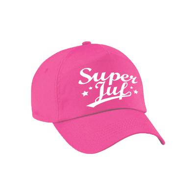 Super juf cadeau petje - baseballcap - roze - voor dames - bedankt - voor school leerkracht Super juf cadeau petje - baseballcap - roze - voor dames - bedankt - voor school leerkracht