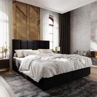 2dekans Opberg Boxspring Monza 140 x 210 stof Zwart - [Niet in originele verpakking]