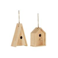 J-Line vogelhuisje Paul China - hout - 2 stuks