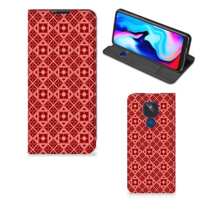 Motorola Moto G9 Play | Hoesje met Magneet | Batik Rood