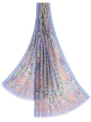 ETRO foulard à imprimé cachemire - Bleu
