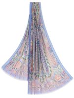 ETRO paisley-print frayed scarf - Bleu