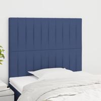 Hoofdborden 2 st 100x5x78/88 cm stof blauw