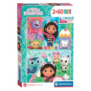 Clementoni puzzel gabby&apos;s poppenhuis, 2x60st.