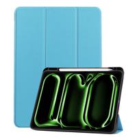 Basey Apple iPad Pro 11 (2024) Hoesje Kunstleer Hoes Case Cover -Lichtblauw - thumbnail