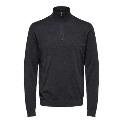 Berg Half Zip Cardigan Antraciet