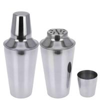 Cocktailshaker - 3x - zilver - RVS - 500 ml - cocktails maken - drank accessoires