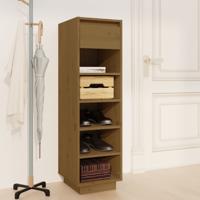 Schoenenkast 30x34x105 cm massief grenenhout honingbruin