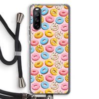 Pink donuts: Sony Sony Xperia 10 III Transparant Hoesje met koord