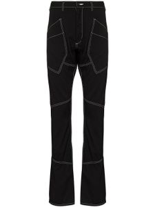 sulvam pantalon droit à design patchwork - Noir