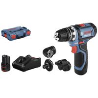 Bosch Professional GSR 12V-15 FlexiClick 06019F6000 Accu-schroefboormachine 12 V 2 Ah Li-ion Incl. 2 accus, Incl. lader, Incl. accessoires, Incl. koffer - thumbnail