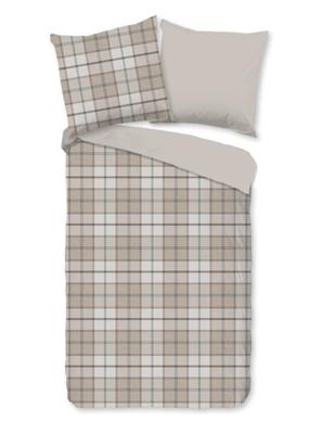 Good Morning Dekbedovertrek "geruite print" - Zand - (135x200 cm) - Katoen Flanel Good Morning Dekbedovertrek "geruite print" - Zand - (135x200 cm) - Katoen Flanel