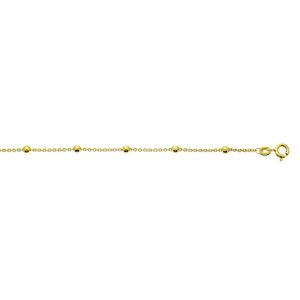 Glow 204.2047.18 Armband Ankerschakel-Balletjes geelgoud 18 cm