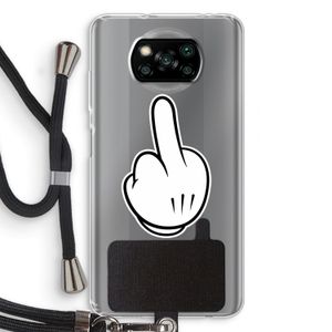 Middle finger black: Xiaomi Poco X3 NFC Transparant Hoesje met koord