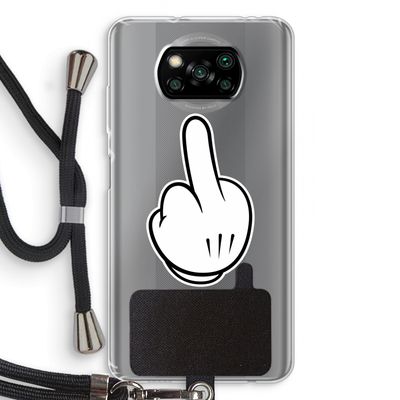 Middle finger black: Xiaomi Poco X3 NFC Transparant Hoesje met koord