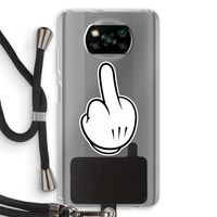 Middle finger black: Xiaomi Poco X3 NFC Transparant Hoesje met koord